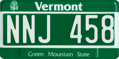 VT license plate NNJ458