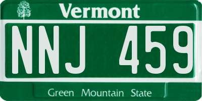 VT license plate NNJ459