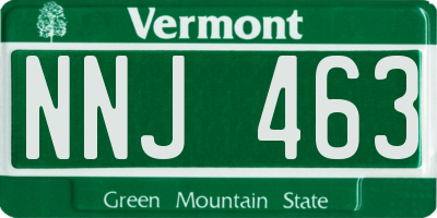 VT license plate NNJ463