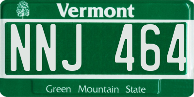 VT license plate NNJ464
