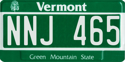 VT license plate NNJ465