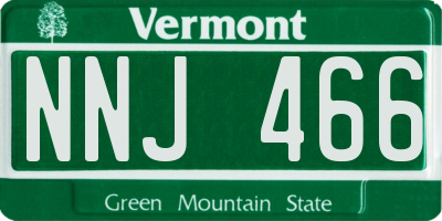 VT license plate NNJ466
