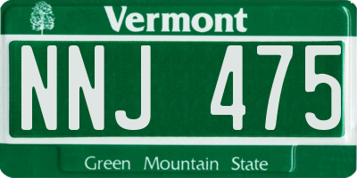 VT license plate NNJ475