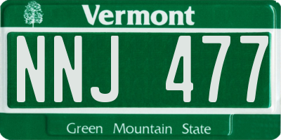 VT license plate NNJ477