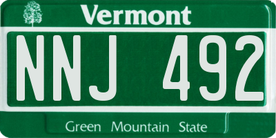 VT license plate NNJ492