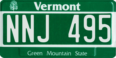 VT license plate NNJ495