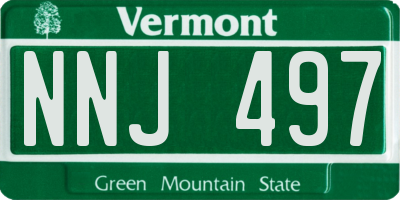 VT license plate NNJ497