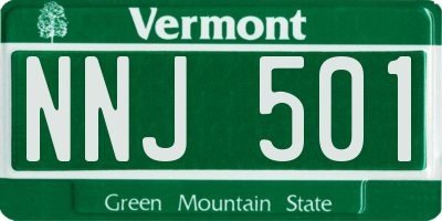 VT license plate NNJ501