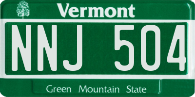 VT license plate NNJ504