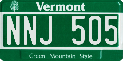 VT license plate NNJ505