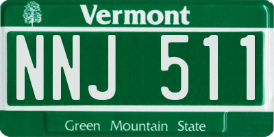 VT license plate NNJ511