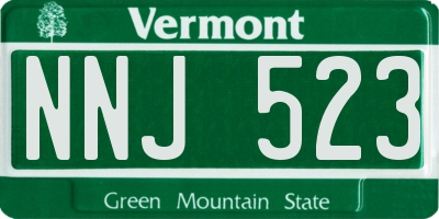 VT license plate NNJ523