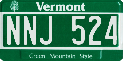 VT license plate NNJ524