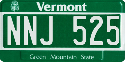 VT license plate NNJ525