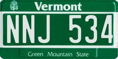 VT license plate NNJ534