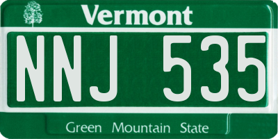 VT license plate NNJ535