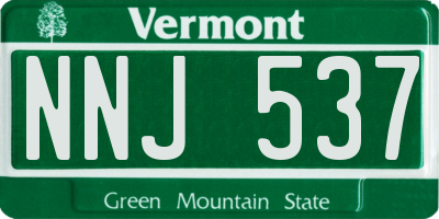 VT license plate NNJ537