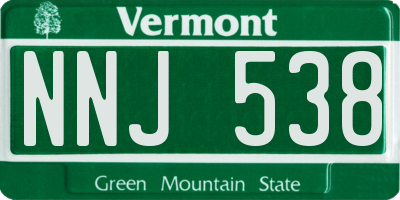 VT license plate NNJ538