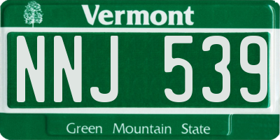 VT license plate NNJ539