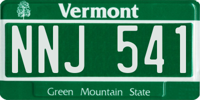 VT license plate NNJ541