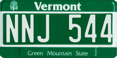 VT license plate NNJ544