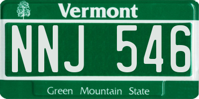 VT license plate NNJ546
