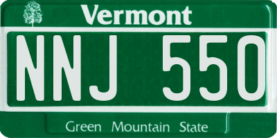 VT license plate NNJ550