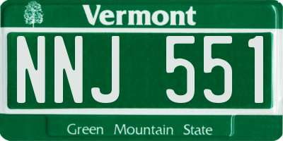 VT license plate NNJ551