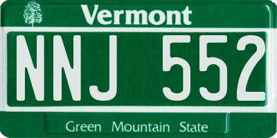 VT license plate NNJ552