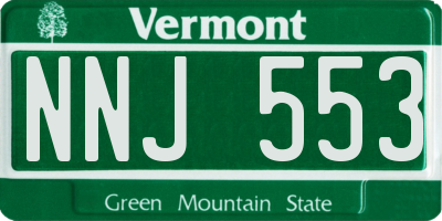 VT license plate NNJ553
