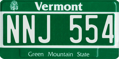 VT license plate NNJ554