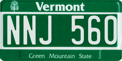 VT license plate NNJ560