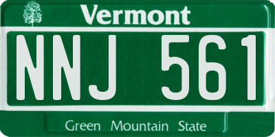 VT license plate NNJ561