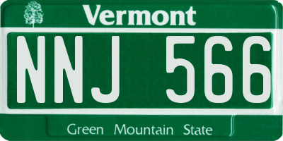 VT license plate NNJ566