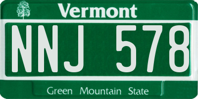 VT license plate NNJ578