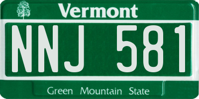 VT license plate NNJ581