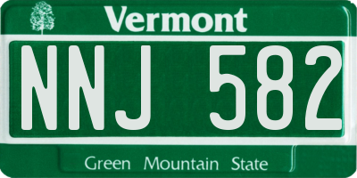 VT license plate NNJ582