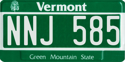 VT license plate NNJ585