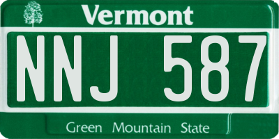 VT license plate NNJ587