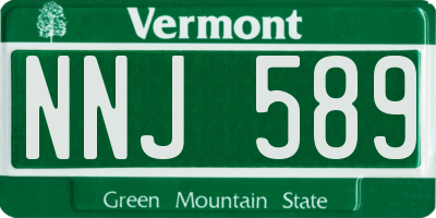 VT license plate NNJ589
