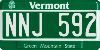 VT license plate NNJ592