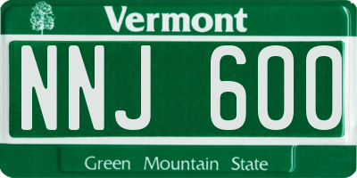 VT license plate NNJ600