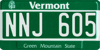 VT license plate NNJ605