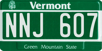 VT license plate NNJ607