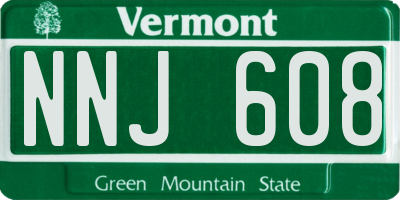 VT license plate NNJ608
