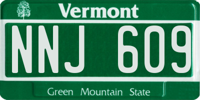 VT license plate NNJ609