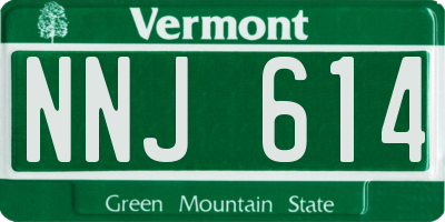 VT license plate NNJ614