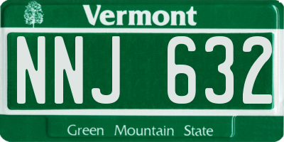 VT license plate NNJ632