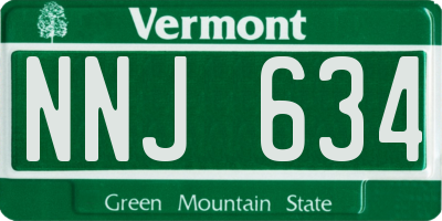VT license plate NNJ634