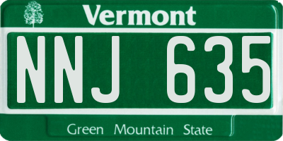 VT license plate NNJ635